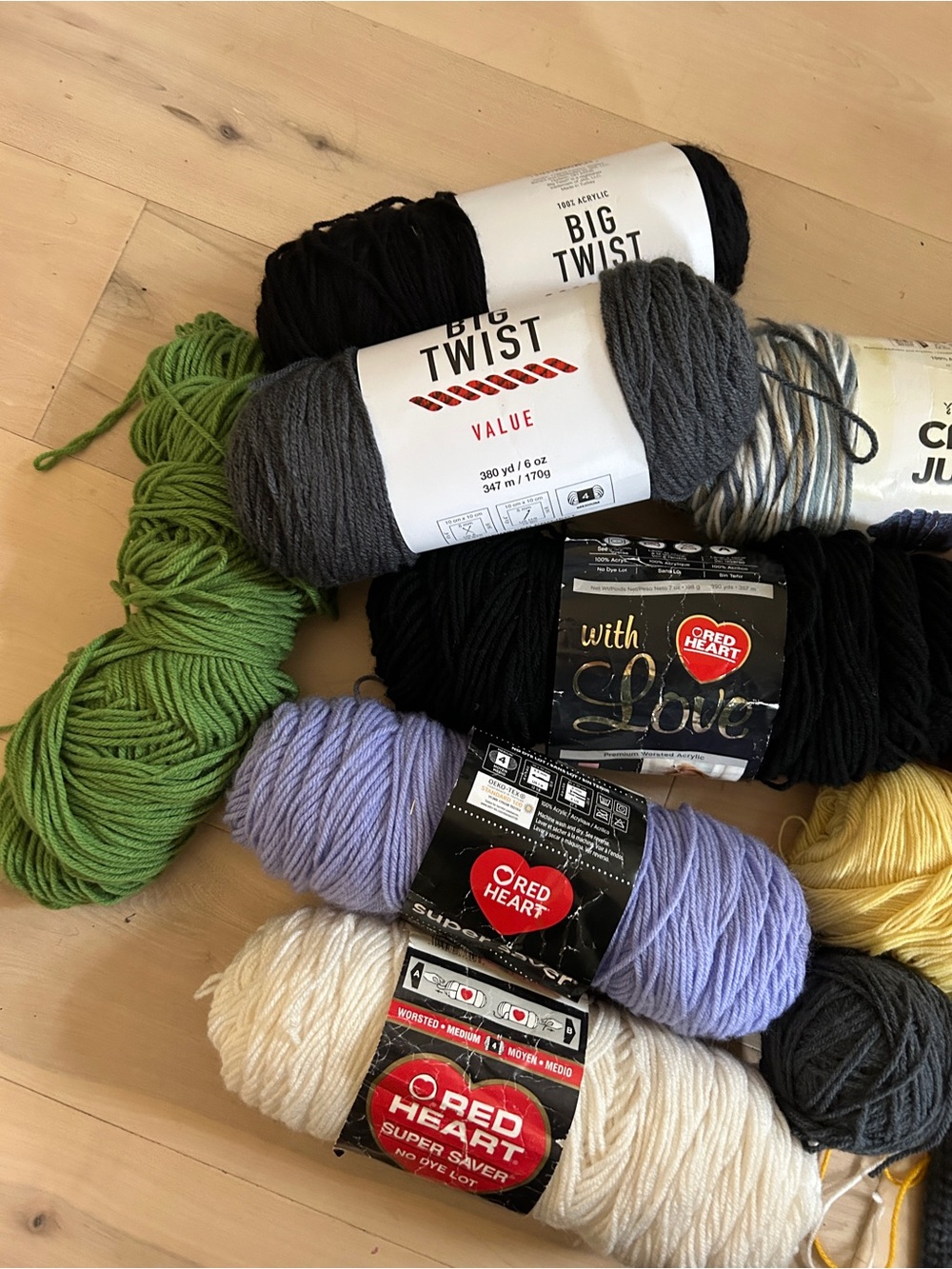 16 Assorted Yarn Destash Bundle Skeins and Balls with Partial Panel - Picture 5 of 10